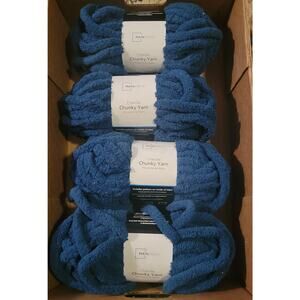 Mainstays Chunky Chenille Yarn Corsair Greenish Blue Super Bulky 31.7yd 4 Pack